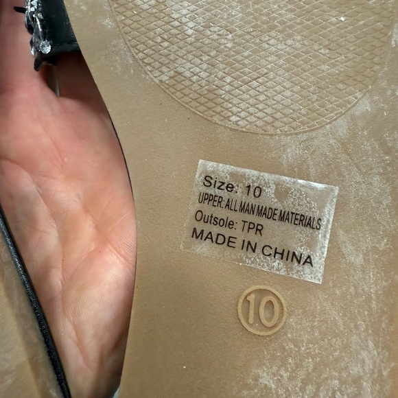 Olivia Miller black Jewel slip on excellent condition size 10 ladies - Picture 5 of 11